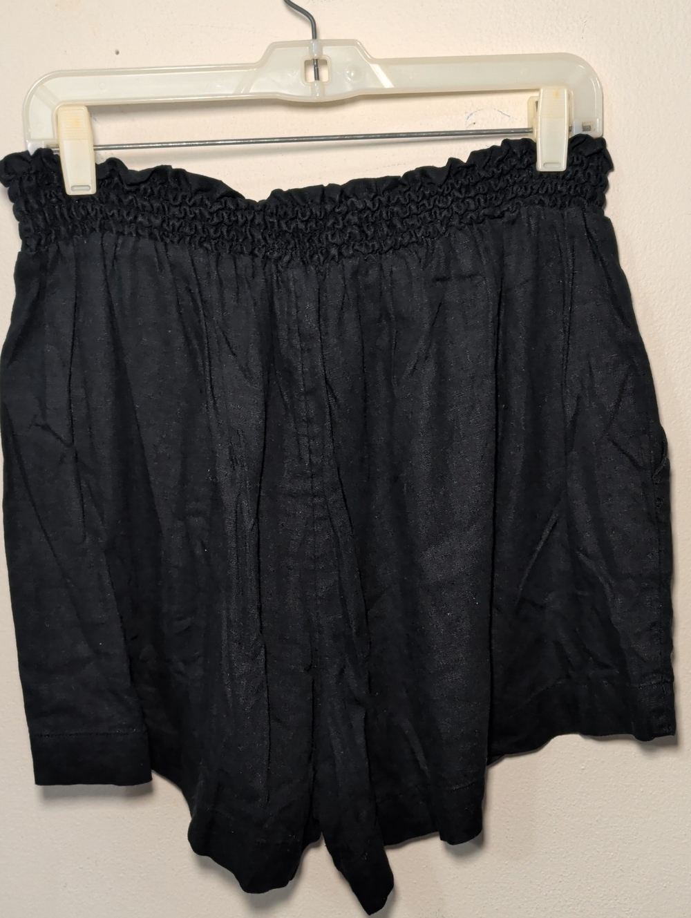 Ava & Viv Linen-Blend Shorts Black High Waist Boho Minimalist Women's Size XXL - Picture 4 of 5